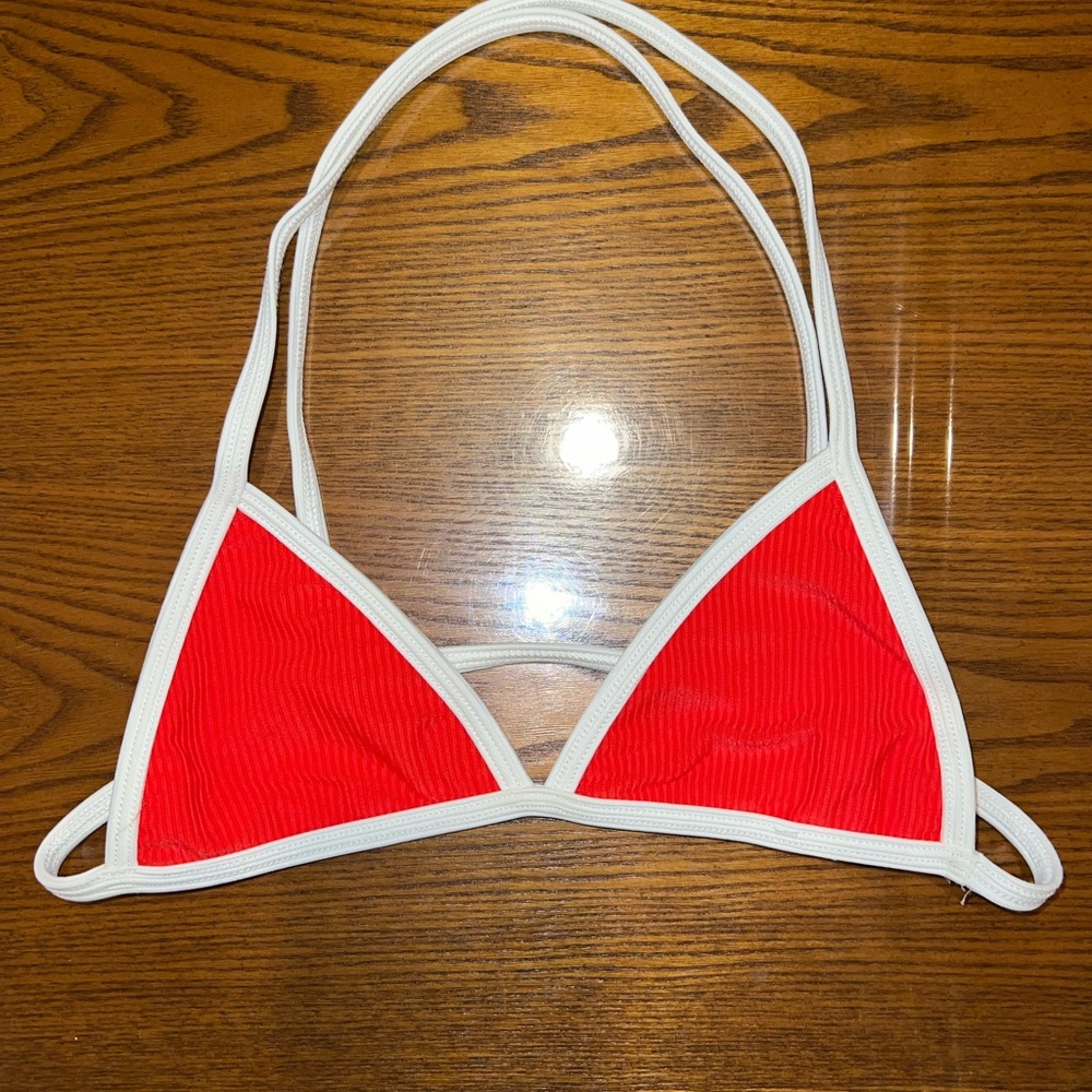 Dippin' Daisy's Vibrant Red and White Bikini Top